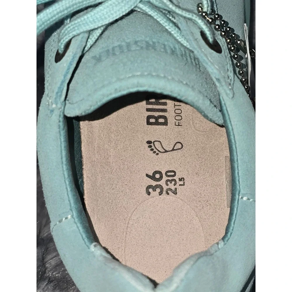 NWB Birkenstock Levin Coolpop‎ Blue Suede Lace Up Sneakers Size 36/ w us 5.5